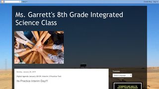 Ms. Garrett's 8th Grade Integrated Science Class: Digital Agenda ...
