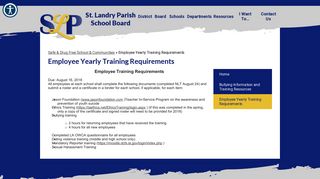 SLPSD Employee Training Yearly Requirements - District ...