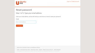 Reset password - Ubuntu One