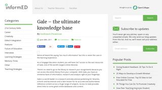 Gale – the ultimate knowledge base | InformED - Open Colleges