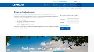 Lennar Corporation - myLennar - Login - Lennar Homes