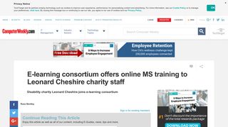 E-learning consortium offers online MS training to Leonard Cheshire ...