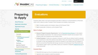 Evaluations – PharmCAS