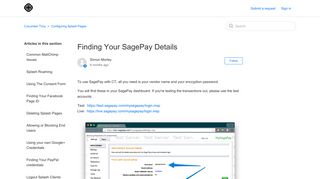 Finding Your SagePay Details – Cucumber Tony