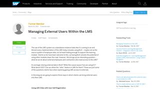 Managing External Users Within the LMS | SAP Blogs