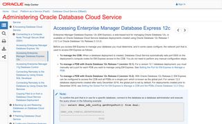 Accessing Enterprise Manager Database Express 12c - Oracle Docs