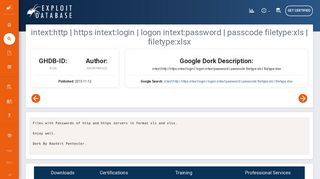 intext:http | https intext:login | logon intext:password | passcode filetype ...
