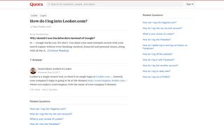 How to log into Looker.com - Quora