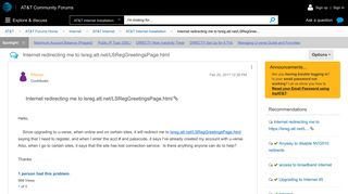 Internet redirecting me to lsreg.att.net/LSRegGree... - AT&T Community