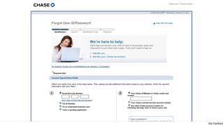 Chase Online - Forgot User ID / Password - Chase.com