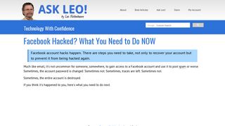 Facebook Hacked? What You Need to Do NOW - Ask Leo!