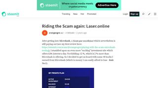 Riding the Scam again: Laser.online — Steemit