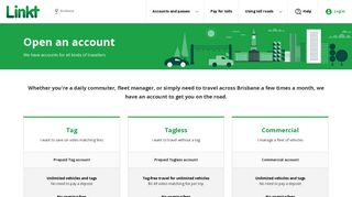 Open Brisbane toll account - Linkt