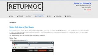Signing Up to Mega.nz Cloud Service - Retupmoc