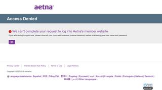 New Member Login - Aetna's member website