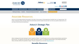 Associate Resources | Asbury - Anticipate More - Asbury Communities
