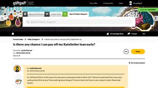 Solved: Is there any chance i can pay off my RateSetter lo... - The ...