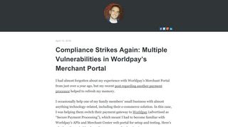 Multiple Vulnerabilities in Worldpay's Merchant ... - Randy Westergren