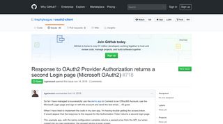 Response to OAuth2 Provider Authorization returns a second Login ...