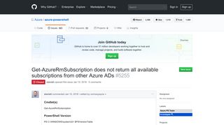 Get-AzureRmSubscription does not return all available subscriptions ...