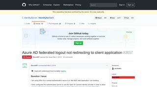 Azure AD federated logout not redirecting to client application · Issue ...