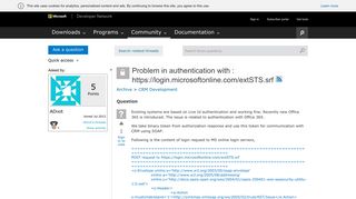 Problem in authentication with : https://login.microsoftonline.com ...