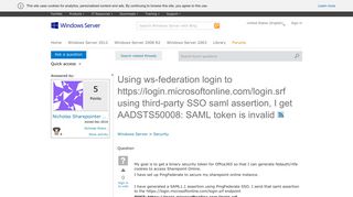 Using ws-federation login to https://login.microsoftonline.com ...