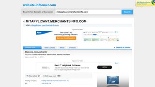 mitapplicant.merchantsinfo.com at WI. Welcome Job Applicants!