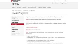 Log-in Programs | College of Medicine | University of ... - UNMC.edu