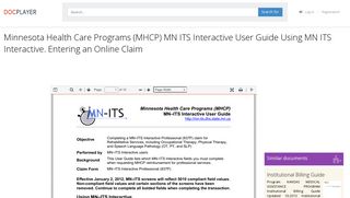 Minnesota Health Care Programs (MHCP) MN ITS Interactive User ...