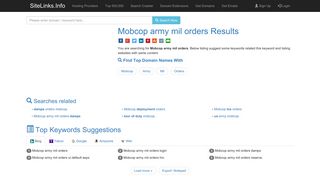 Mobcop army mil orders Results For Websites Listing - SiteLinks.Info