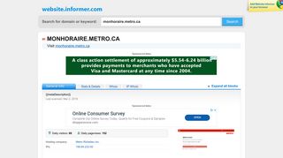monhoraire.metro.ca at Website Informer. Visit Monhoraire Metro.