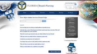 Florida Board of Nursing » New MQA Online Services Portal FAQs ...