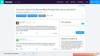 How can I check if my AccountNow Prepaid Visa card is still active?