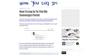 How To Log In To The My Convergys Portal
