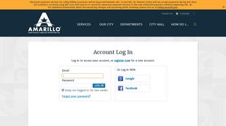 Account Log In | City of Amarillo, TX - Amarillo.gov