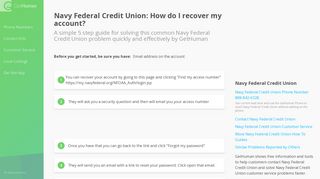 Navy Federal Credit Union: How do I recover my account? | How-To ...