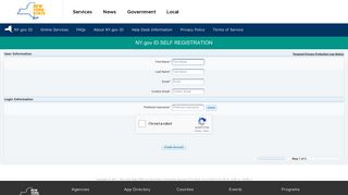 NY.gov ID Personal Account Self Registration - My NY.gov