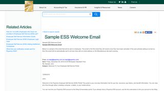 Client Reference: Sample ESS Welcome Email