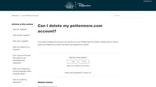 Can I delete my pottermore.com account? – Pottermore
