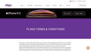 Plans Terms & Conditions | Ultra Mobile