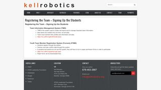 Registering the Team – Signing Up the Students | Kell Robotics