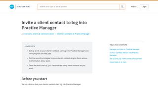 Invite a client contact to log into Practice Manager - Xero Central