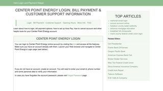 Center Point Energy Login, Bill Payment & Customer Support ...