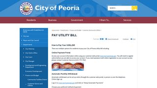 Pay Utility Bill | City of Peoria