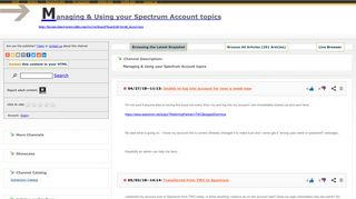 Managing & Using your Spectrum Account topics