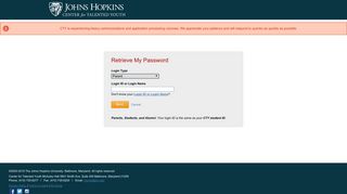 Password - MyCTY | JHU CTY - Johns Hopkins University