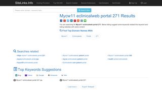 Mycw11 eclinicalweb portal 271 Results For Websites Listing
