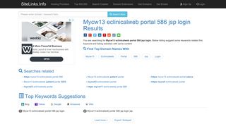 Mycw13 eclinicalweb portal 586 jsp login Results For Websites Listing