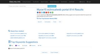 Mycw15 eclinicalweb portal 814 Results For Websites Listing